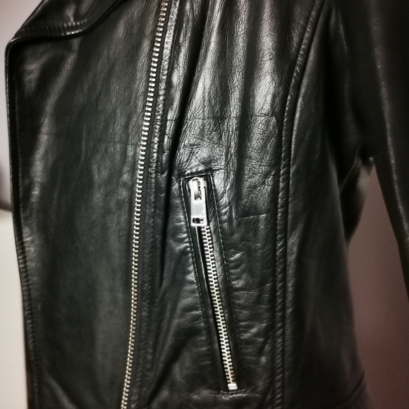 Dark Navy Lamarque Leather Jacket - Picture 6 of 12